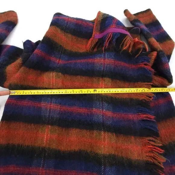 NEW Anthropologie Hei Hei Wool Plaid Tartan Fringe Blanket Coat Large Lagenlook - Picture 4 of 8